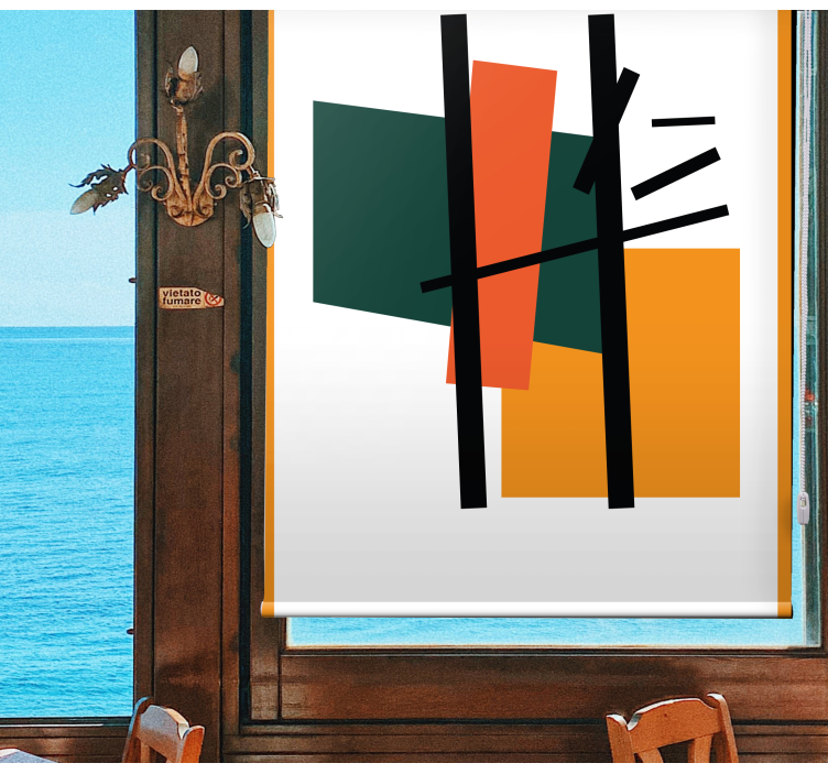 Geometric Blocks Composition modern roller blind - TenStickers