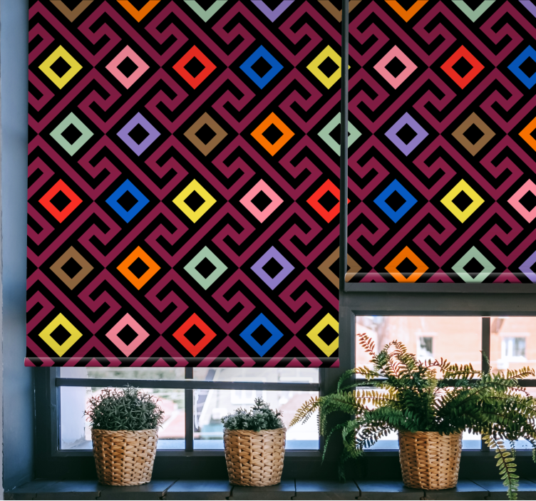 Original roller blind geometric diamond design - TenStickers