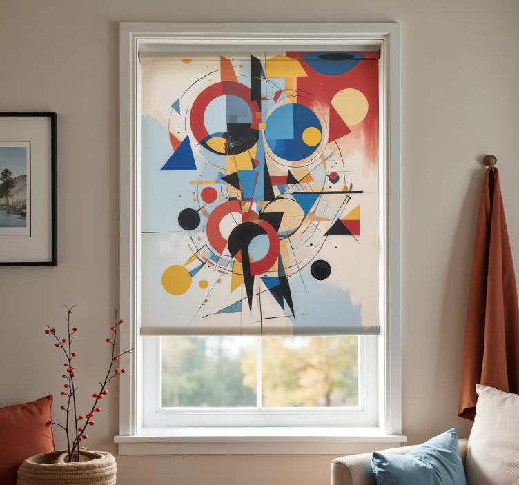 geometric paiting art roller blind - TenStickers