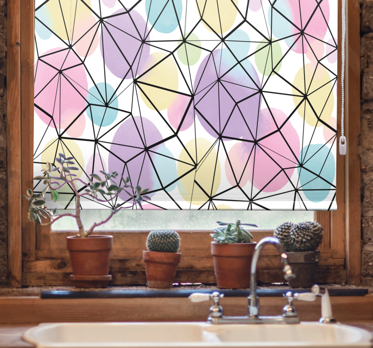 Geometric pastel shapes original roller blind - TenStickers