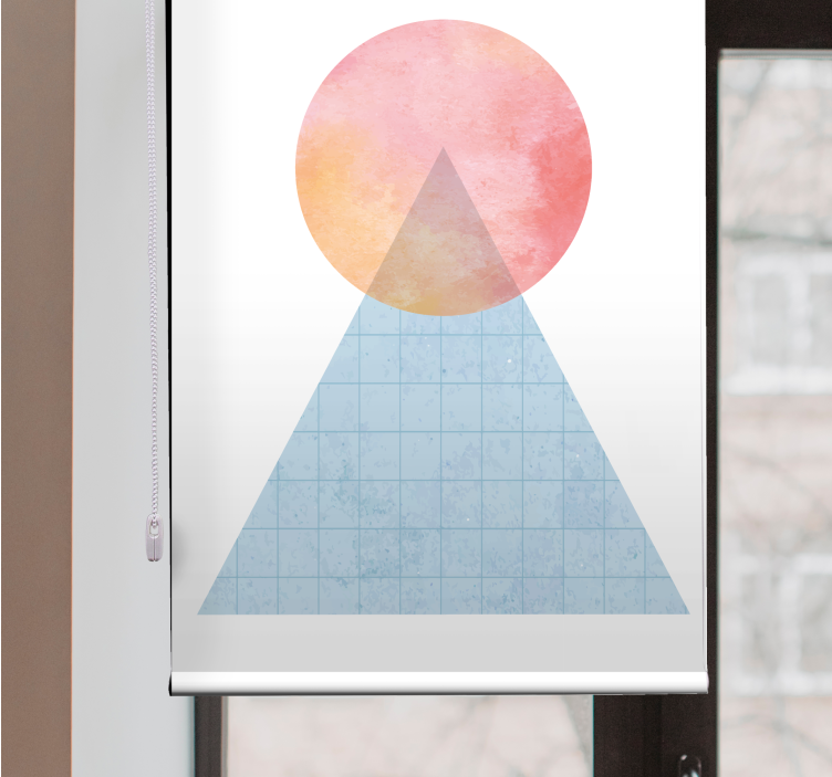 Geometric Sun Mountain modern roller blind - TenStickers