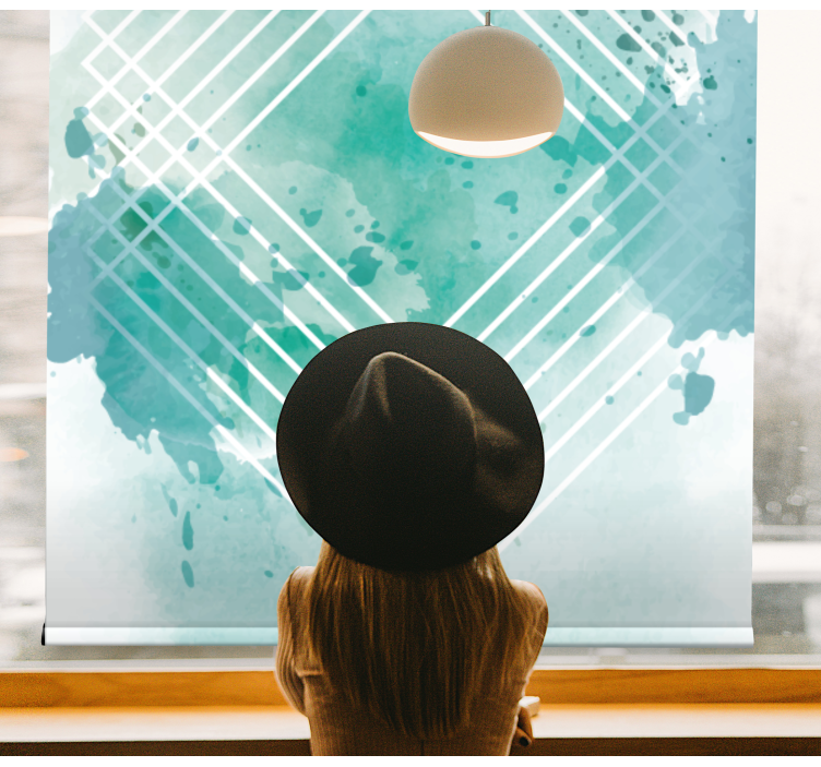 Geometric Watercolor Pattern modern roller blind - TenStickers