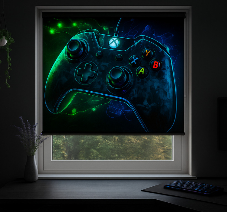 Glowing intergalactic controller  geek roller blind - TenStickers