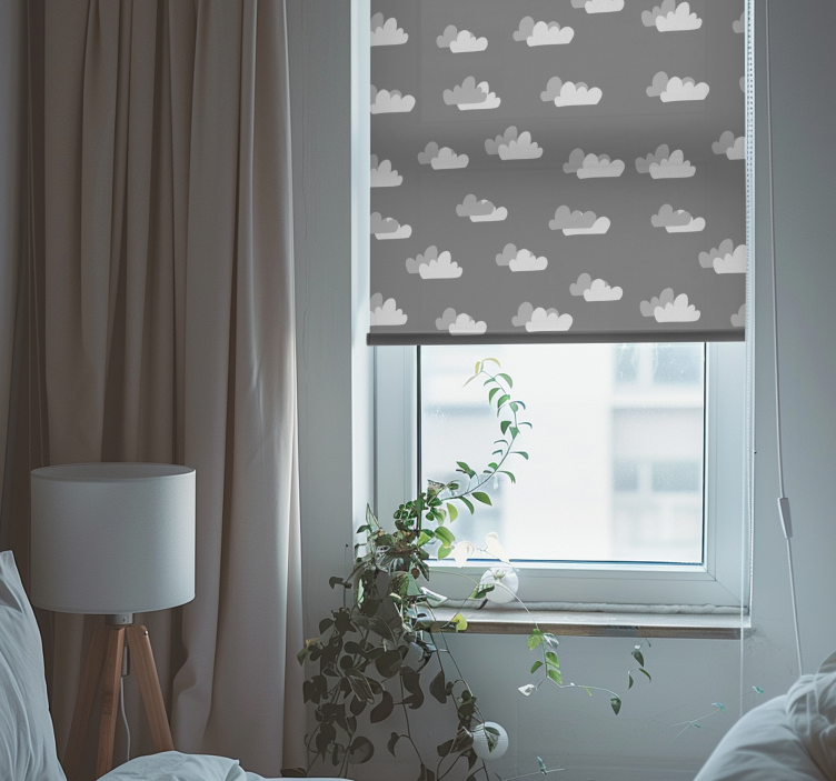 Gray pattern cloud window blind - TenStickers