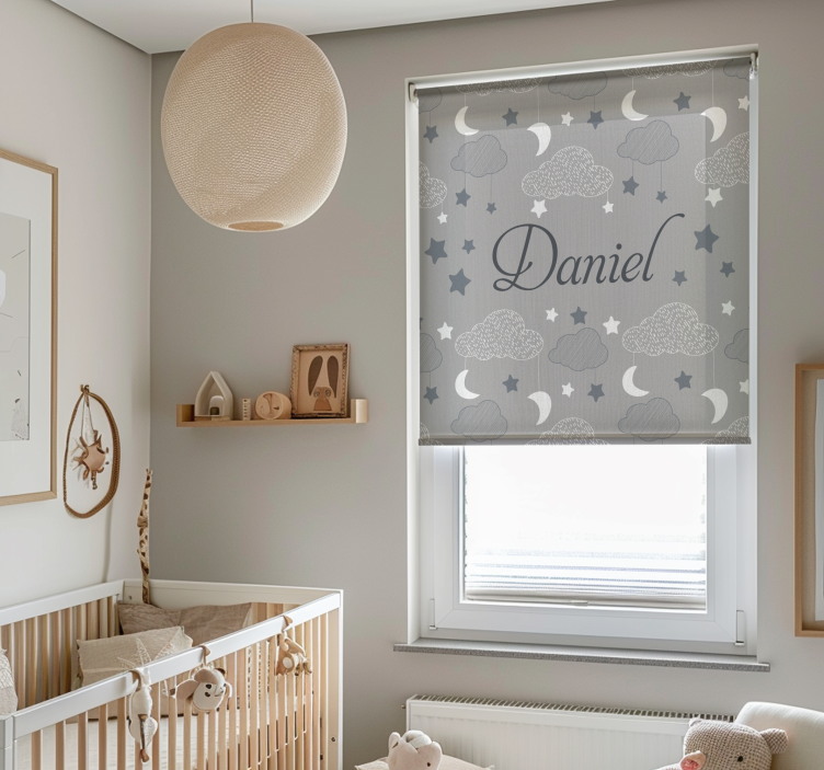 Gray starry clouds custom window shade - TenStickers