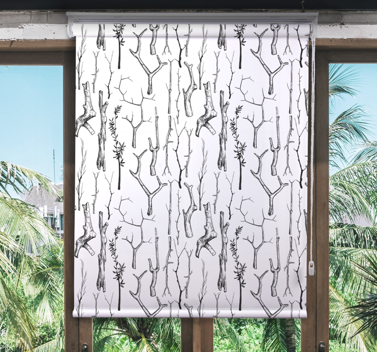 Gray trunks tree window blind - TenStickers