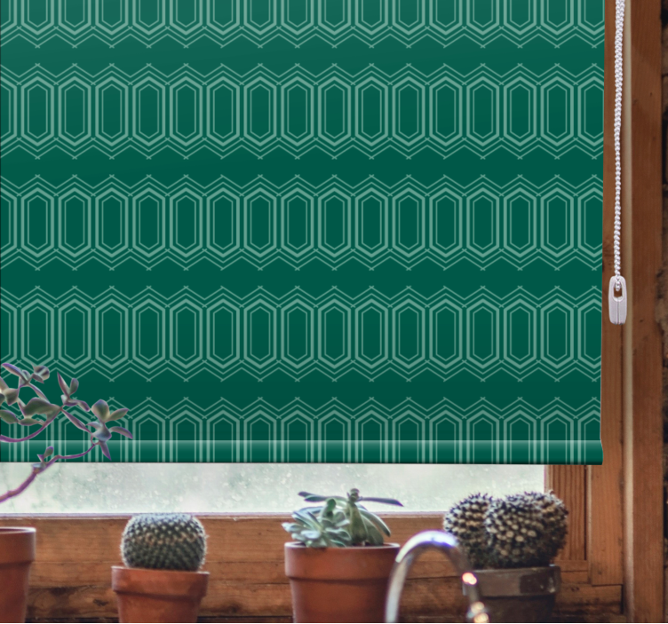 Green geometric pattern texture and pattern roller blind - TenStickers
