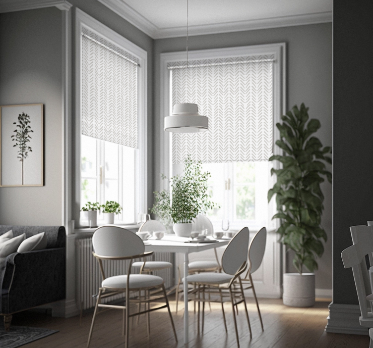 Grey abstract lines zig zag Nordic blind - TenStickers