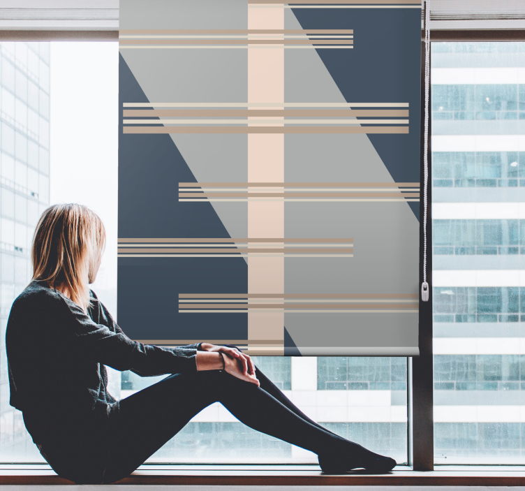 Grey abstract mid-century style Modern blind - TenStickers