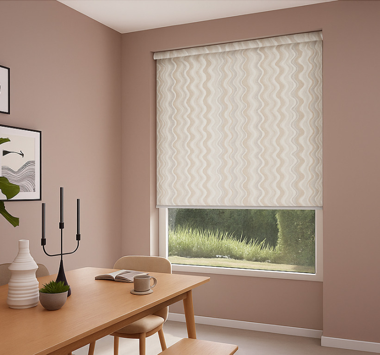 Grey earthy tremors effect  dining room roller blind - TenStickers