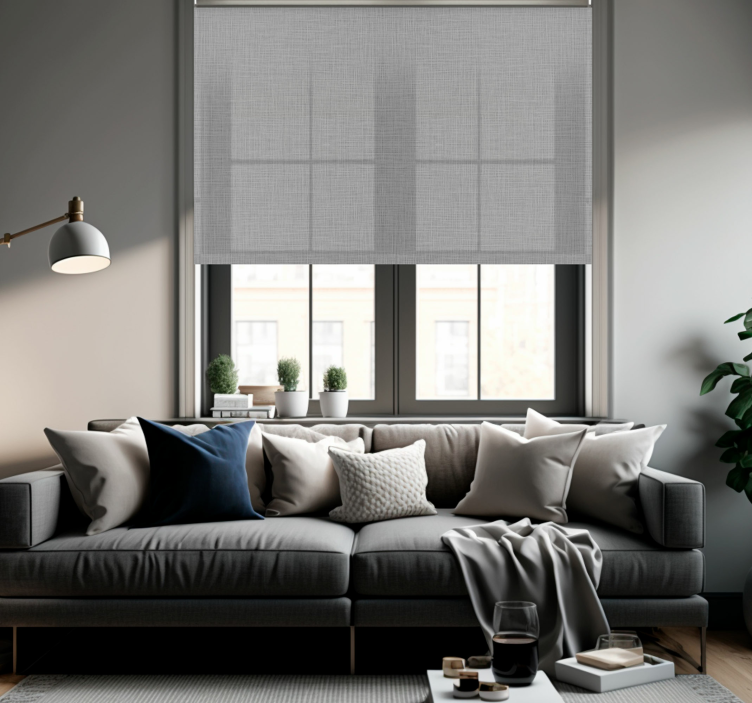 Grey fabric texture Living room blind - TenStickers