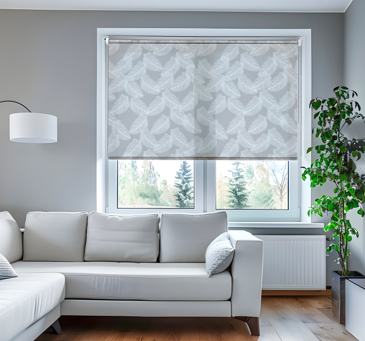 grey minimalist floral Modern blind - TenStickers