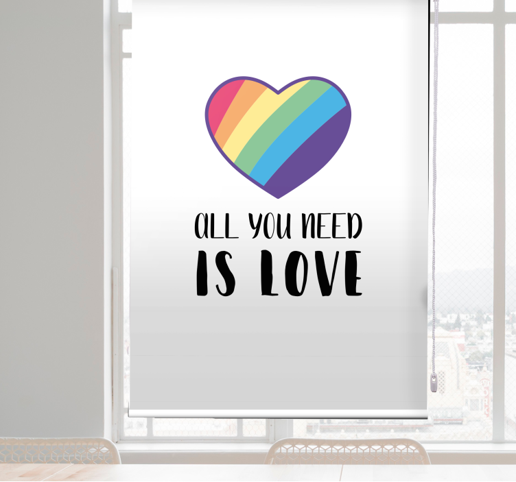 All you need is love text roller blind - TenStickers