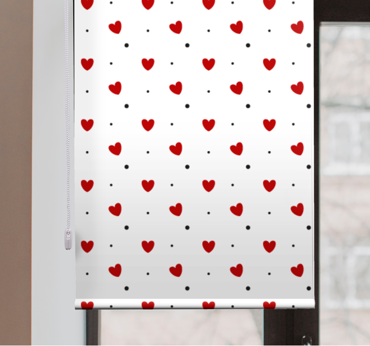 Heart Pattern Delight romantic roller blind - TenStickers