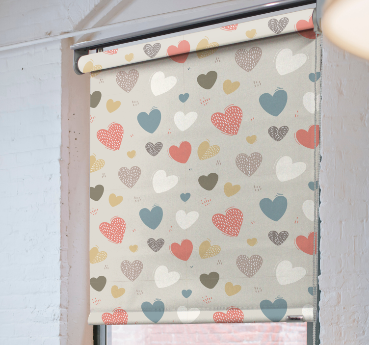 Heart Patterns romantic roller blind - TenStickers