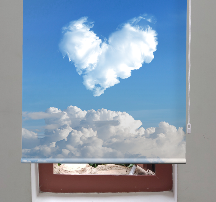 Heart shaped cloud romantic roller blind - TenStickers