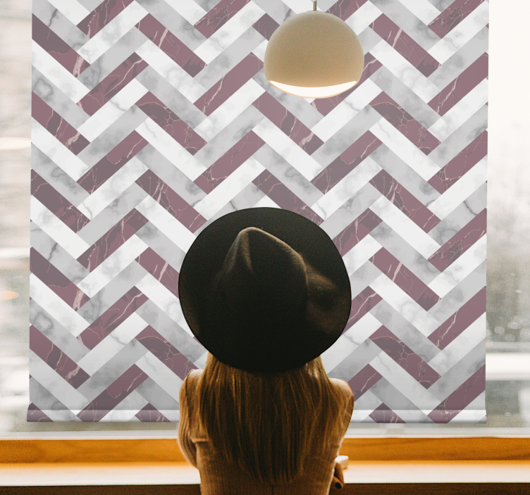 Herringbone marble pattern texture and pattern roller blind - TenStickers