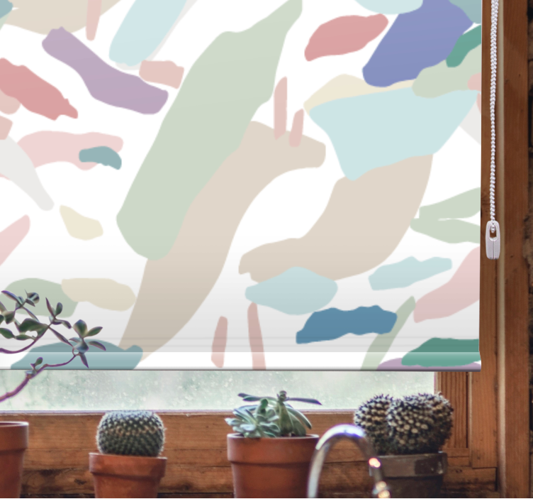 Imprecise soft hues forms modern roller blind - TenStickers