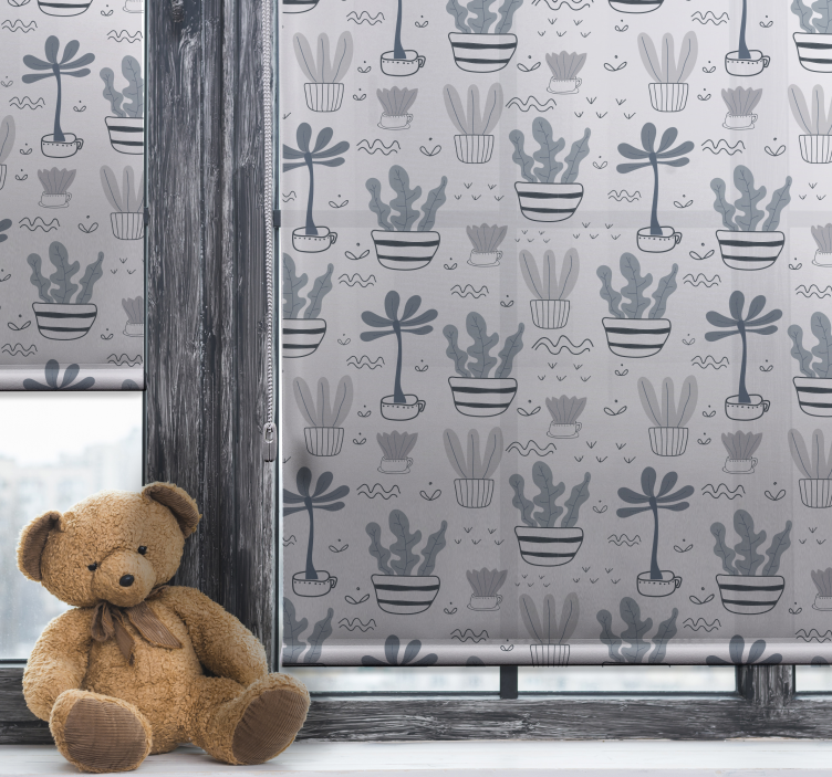 Gray Shades cactus roller blind - TenStickers