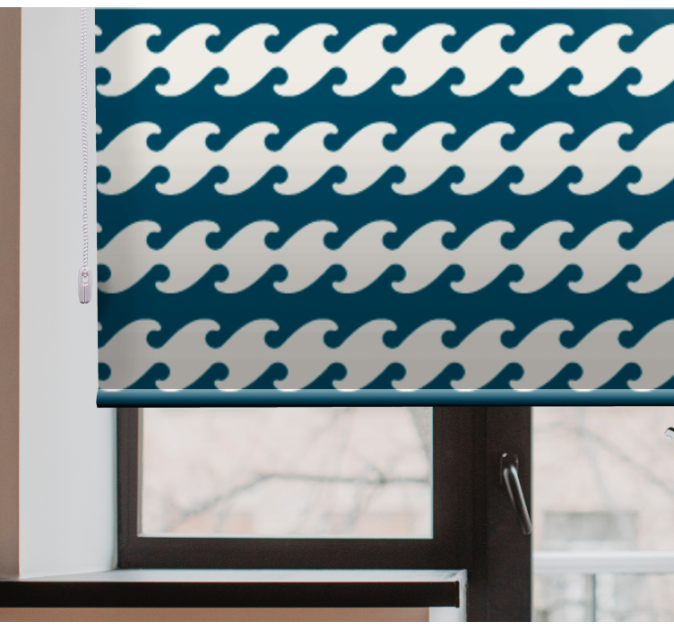 Japan wave illustration  Living room blind - TenStickers
