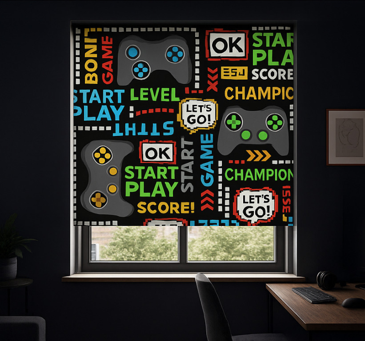 Level up play geek roller blind - TenStickers
