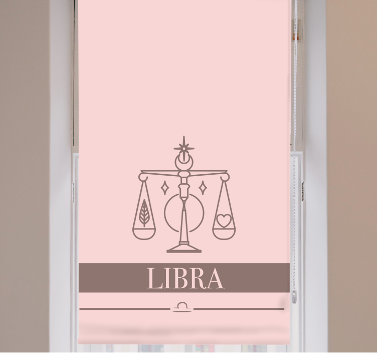 Libra zodiac symbol text roller blind - TenStickers