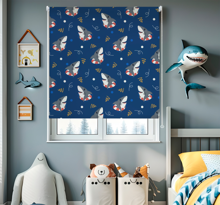 lifeguard shark pattern Fun blind - TenStickers