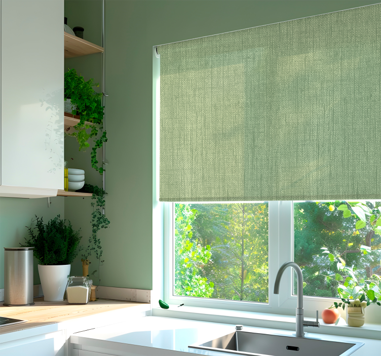 Linen effect Green blind - TenStickers