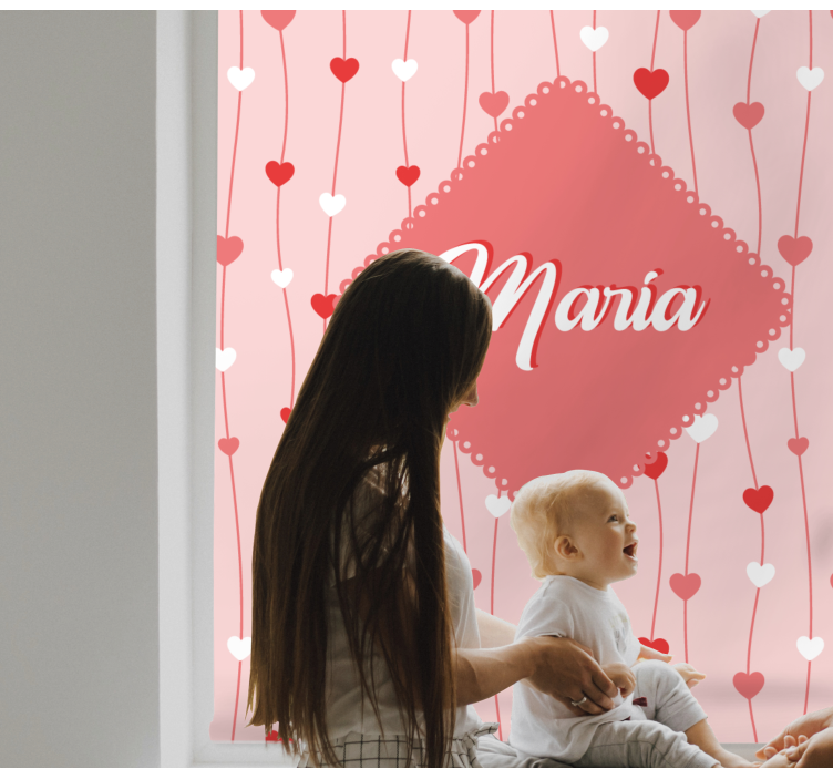 Love hearts with name romantic roller blind - TenStickers