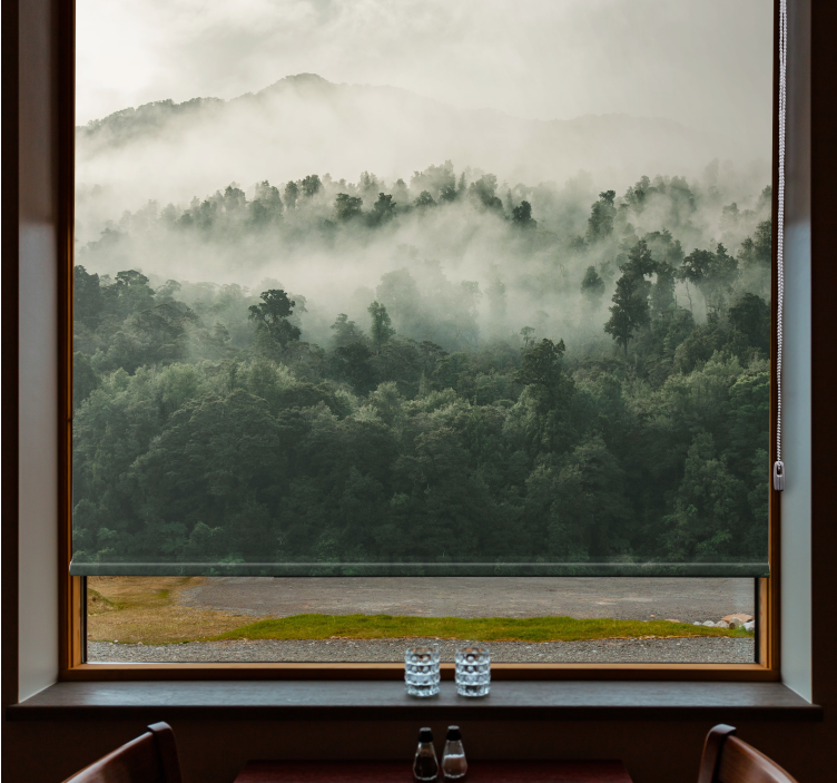 Lush forest mist tree roller blind - TenStickers