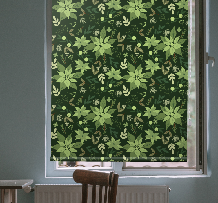 Lush Green Flora flowers and plants roller blind - TenStickers