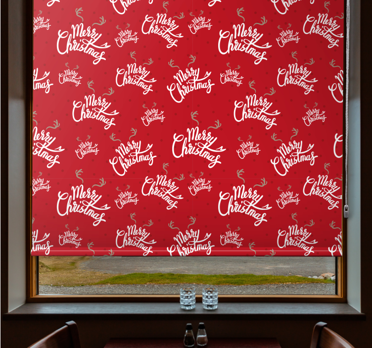 Merry Christmas Pattern text roller blind - TenStickers