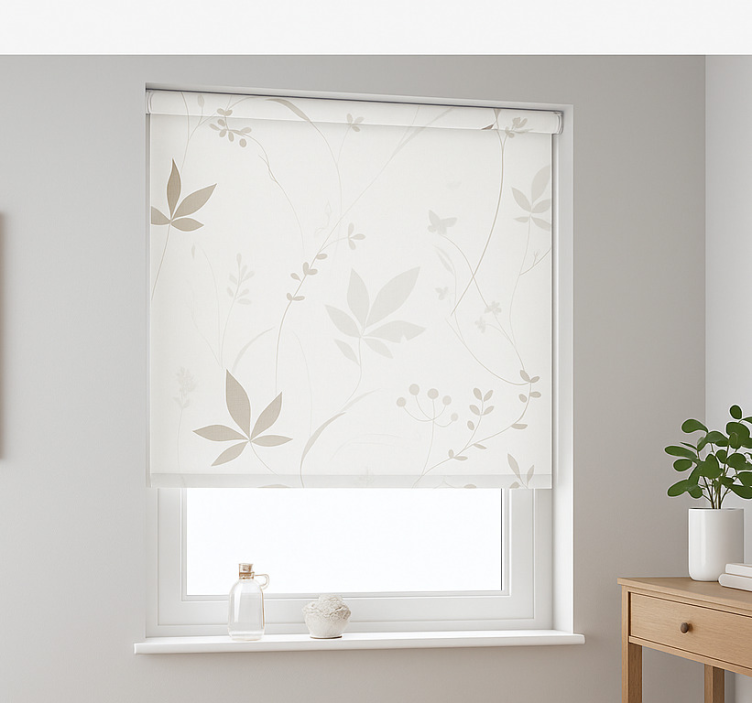Minimalist floral pattern hallway roller blind - TenStickers