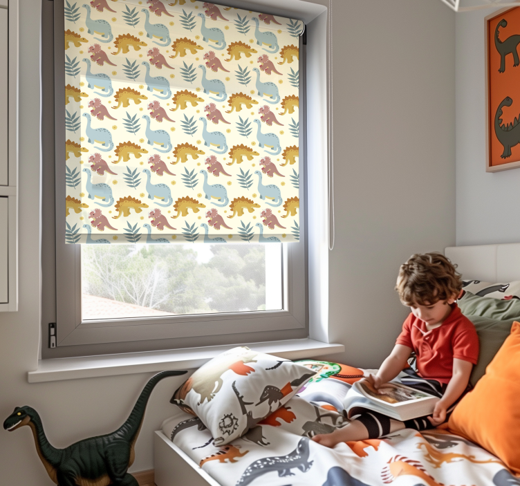 Minimalist style dinosaur window blind - TenStickers