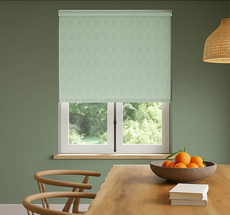 Mint green diamonds dining room roller blind - TenStickers