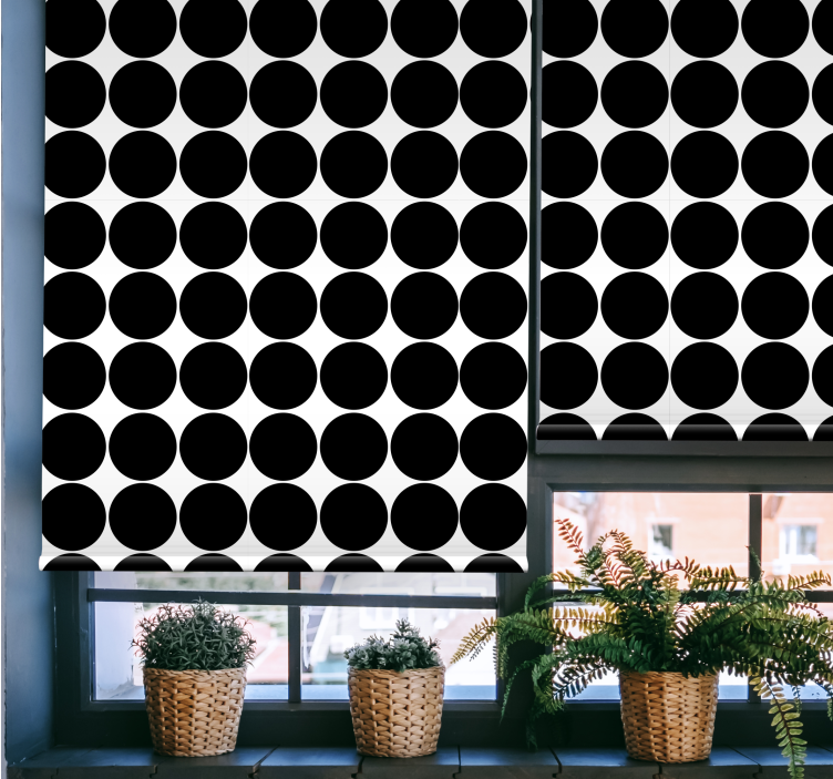 Monochrome circle pattern modern roller blind - TenStickers