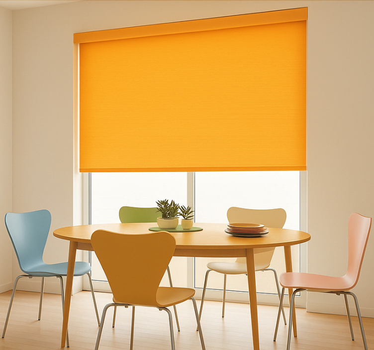 Monocolour burnt yellow  dining room roller blind - TenStickers