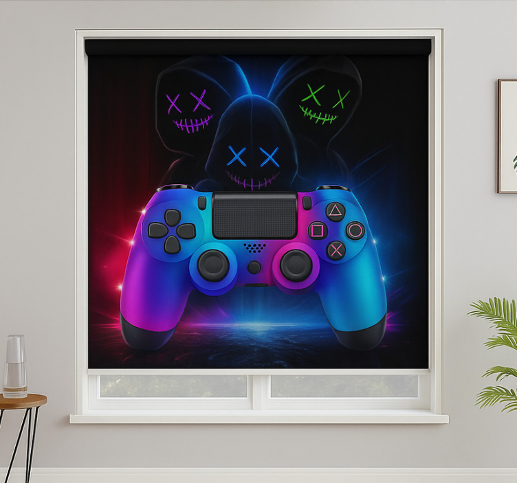 Neon mysterious gamers  geek roller blind - TenStickers