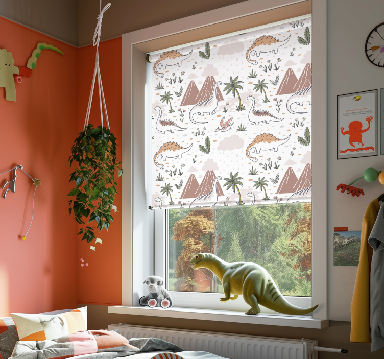 Nordic style dinosaur roller blind - TenStickers