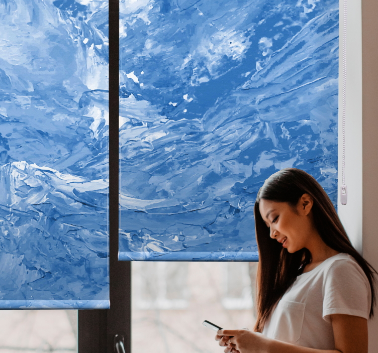 Ocean wave motif texture and pattern roller blind - TenStickers