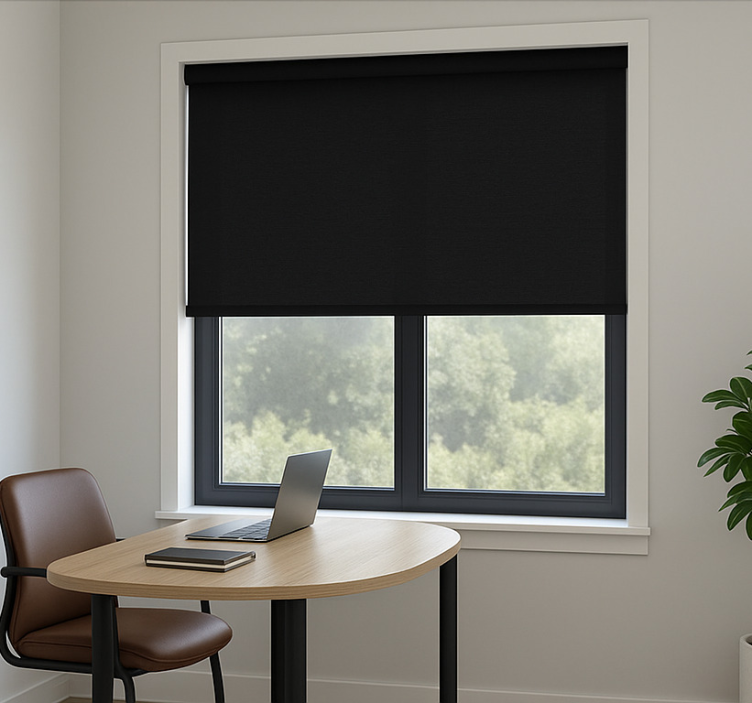 Office roller blind classic black - TenStickers