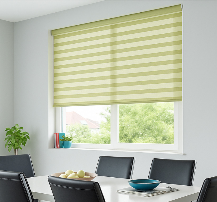 Olive stripes pattern dining room roller blind - TenStickers