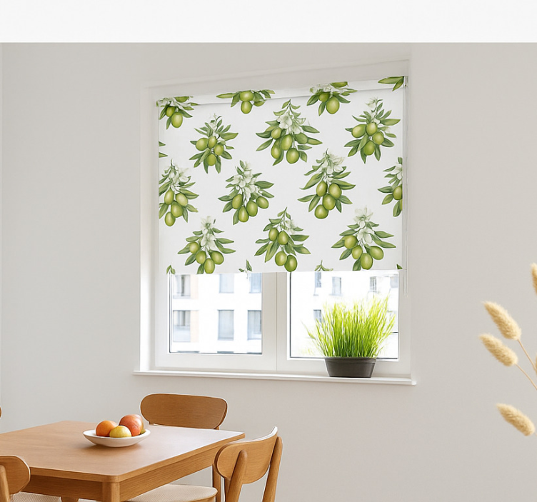 Olive tree bunches dining room roller blind - TenStickers