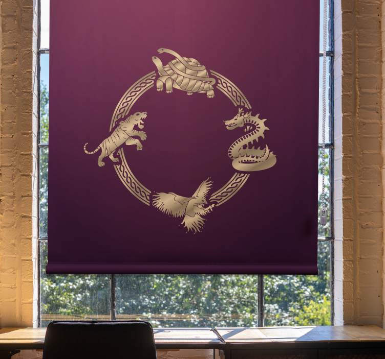 Ornate gold creatures animal roller blind - TenStickers