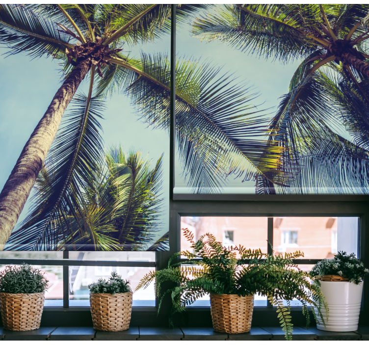 Palm trees from the bottom Master bedroom blind - TenStickers