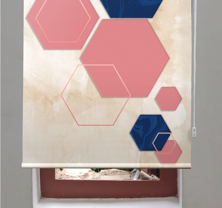Pastel hexagons geometric art Living room blind - TenStickers