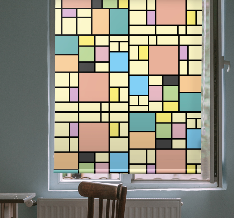 Patchwork color blocks Living room blind - TenStickers