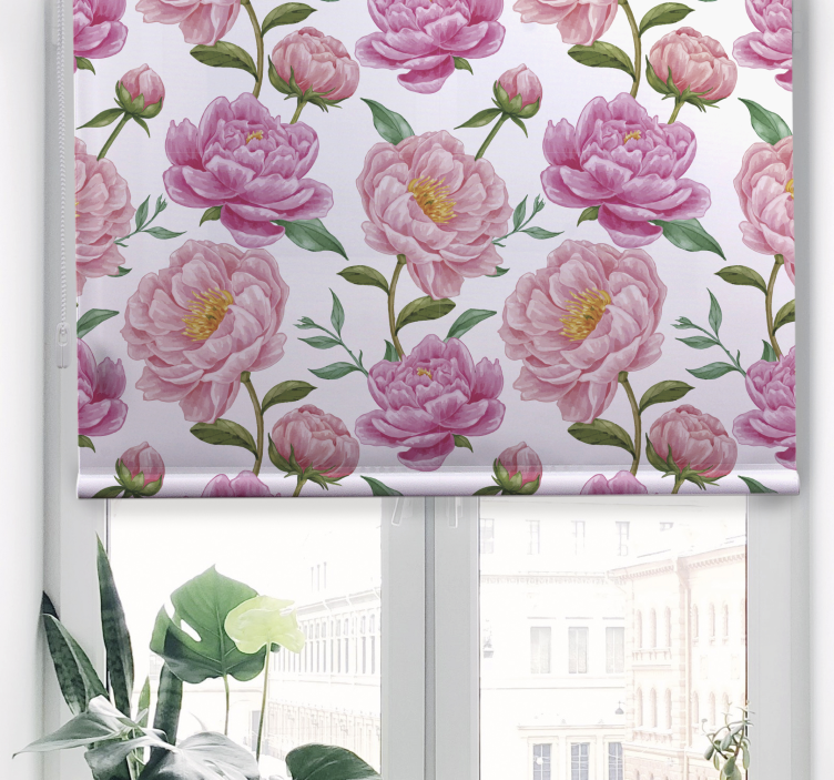 Pink flower Classic blind - TenStickers