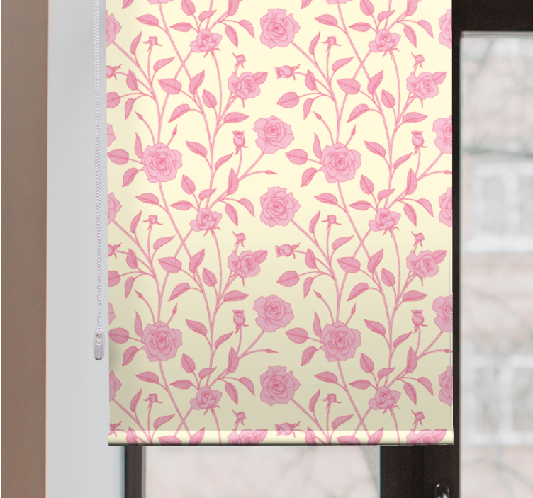 Pink with roses Flowers and plant blind - TenStickers