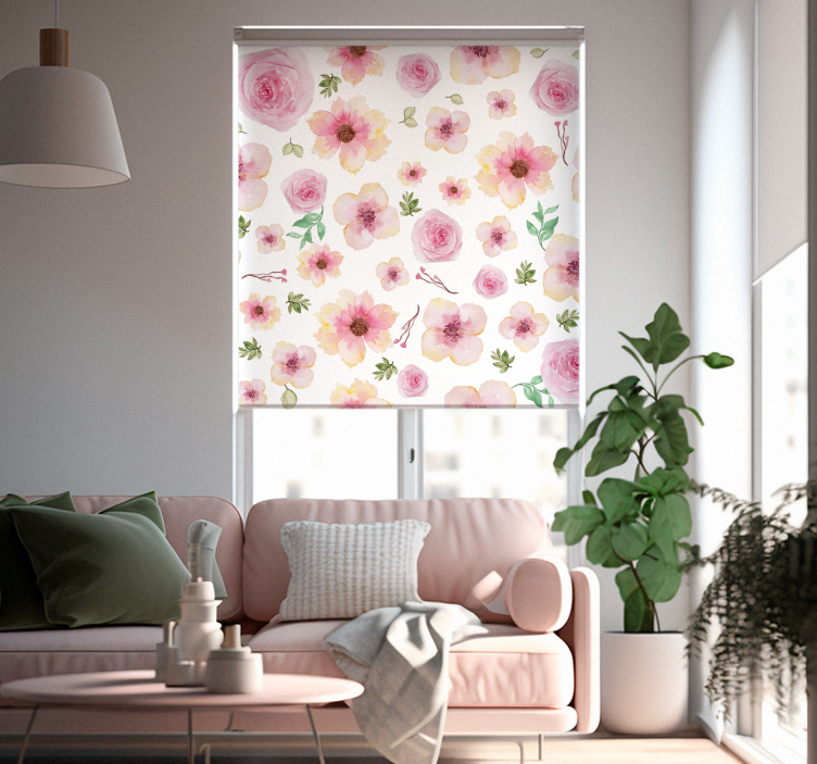 Pinky flowers pattern Flower blind - TenStickers